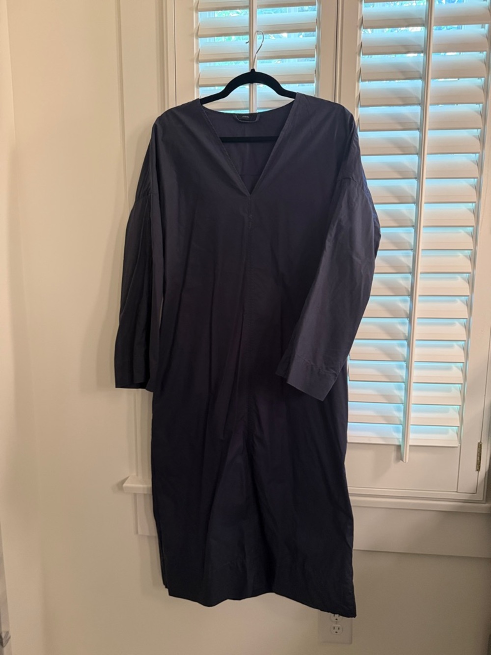 Joseph Black Long Sleeve V-Neck Dress